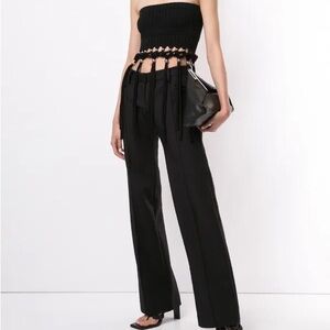 Dion Lee Black tube top fringe with beading